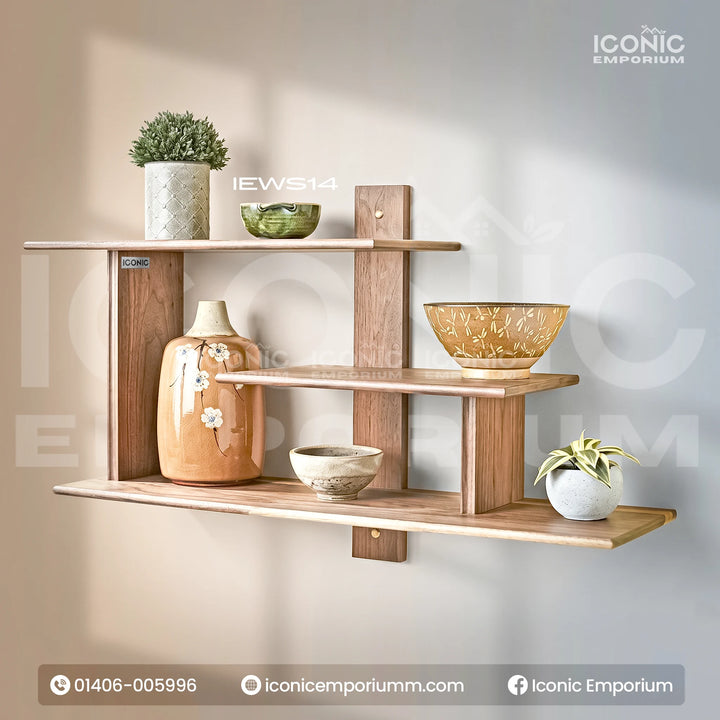 Durable Wooden Wallshelf। Organize with Elegance-IEWS14